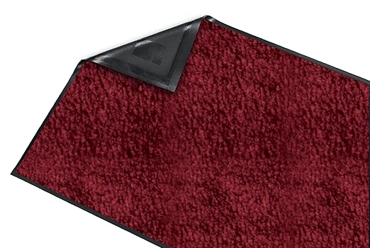 Guardian Platinum Series Indoor Wiper Floor Mat, Rubber with Nylon Carpet, 5'x7', Burgundy