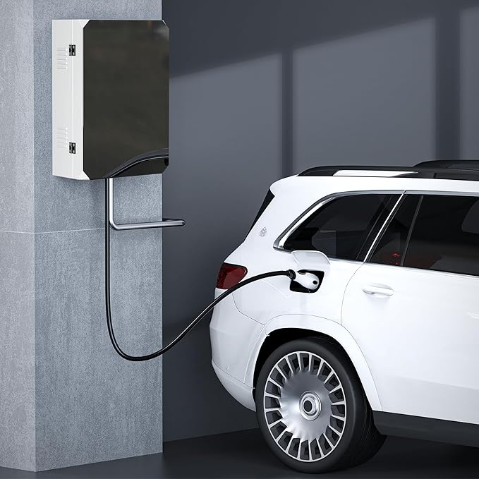 Tesla Wall Charger Cover, Outdoor EV Charger Enclosure Universal Fit for All Electric Vehicle Chargers, Large Capacity Weatherproof Wall-Mounted Charger Box (Silver-Gray)