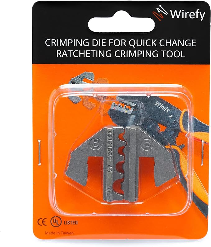 Wirefy Crimping Die for Non-Insulated Terminals 20-10 AWG | Interchangeable Quick-Change Die for Wirefy Crimping Tools | Professional 3D Crimping Accessory