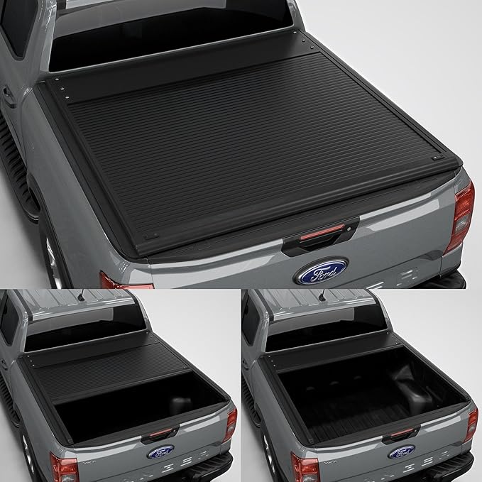 Aluminum Retractable Tonneau Cover Fits 2024-2026 Ford Ranger 5' Bed (61")