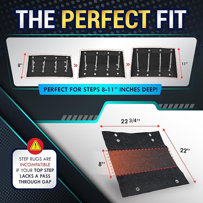 LATCH.IT RV Step Covers 4 Pack | 23-inch Wide Camper Step Covers Fit 8-11" Deep RV Stairs | Camper Step carpet Covers | RV Step Carpet | Keep Dirt Out and Your RV Cleaner with Our RV Stair Covers!