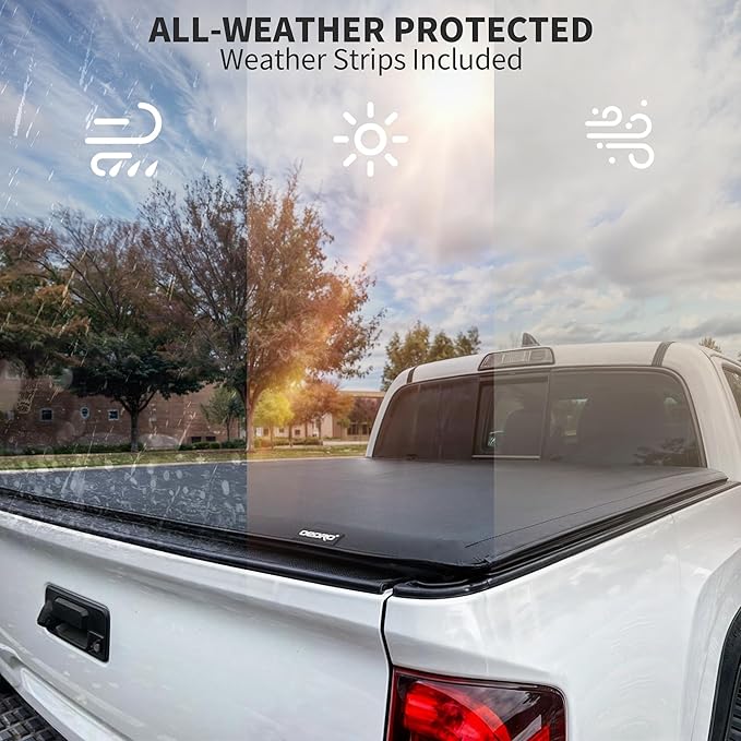 OEDRO Soft Roll Up Truck Bed Tonneau Cover Compatible with 2009-2024 Dodge Ram 1500 Classic Only, 5.7ft Bed w/o Rambox