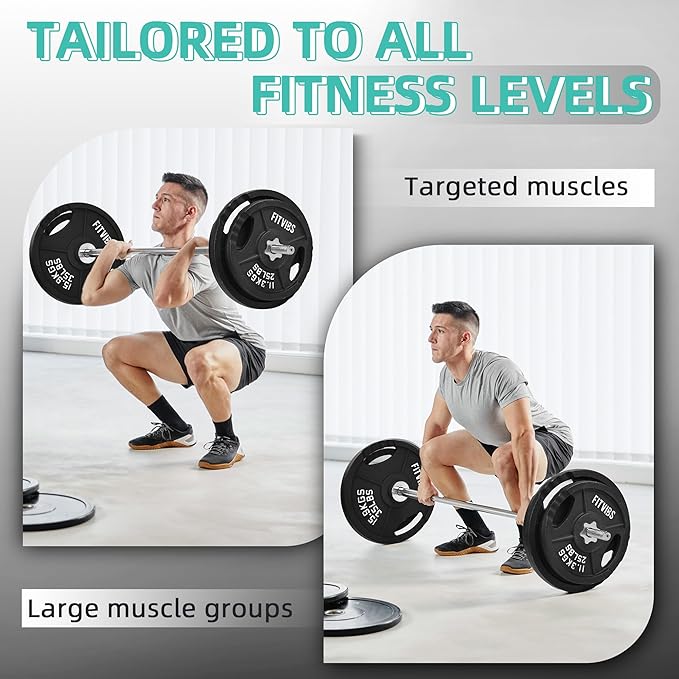 Cast Iron Standard Weight Plates Including 5FT Standard Barbell with Star Locks, 45-Pound Set (35 Pounds Plates + 10 Pounds Barbell), Multiple Styles
