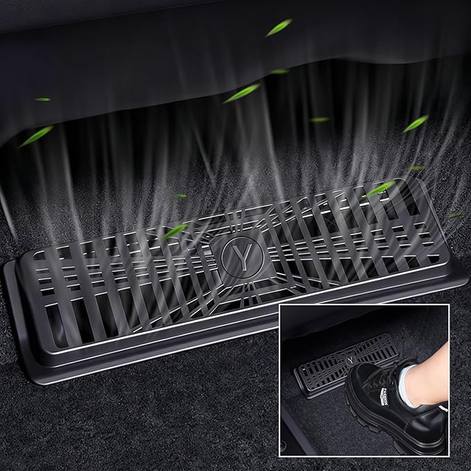 Backseat Floor Air Vent Cover for Tesla Model Y Juniper 2025 2026 Launch Series Accessories Air Flow Vent Grille Protection, Rear Under Seat Air Conditioning Outlet Grille Protector