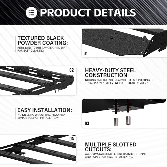 Roof Rack Cargo Basket Full Size Compatible with 2010-2024 Toyota 4Runner 5th Gen, Overland Rooftop Luggage Storage Holder, 800 LBS Platform Style Cargo Carrier for Outdoors Gear