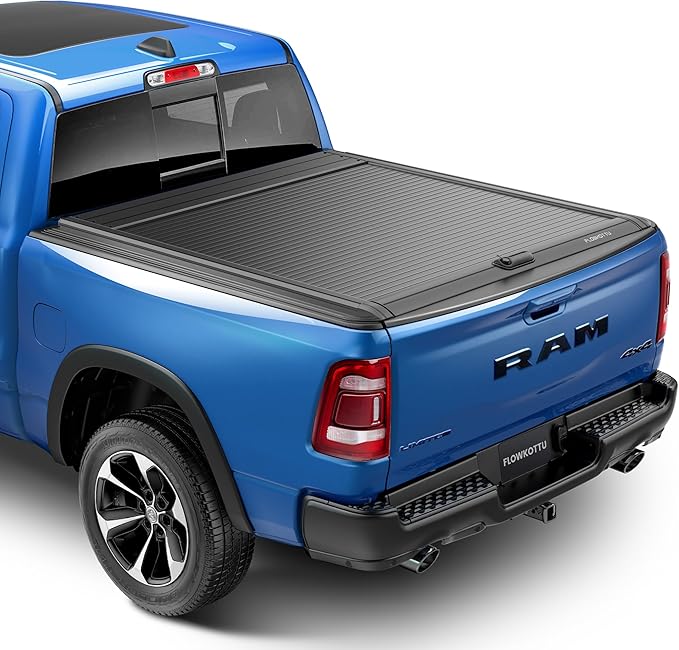 Retractable Hard Tonneau Cover Fits 2009-2025 Dodge Ram 1500 5'7'' Truck Bed (Classic & New Body)| No Fit W/RamBox or Stepside Model/Multi-Function (Split) Tailgate (Ram 1500, 5.7 FT)