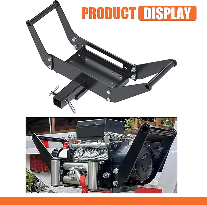 ECOTRIC 10x 4 1/2 Cradle Winch Mount Mounting Plate 8000-13,000 Lb Capacity Winch Mounting Hitch Receiver Recovery Winches Foldable