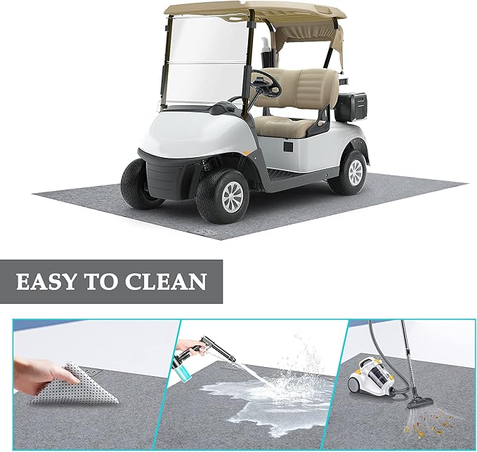 10L0L Large 8.8 x 4.9 Ft - Oil Absorbent Garage Floor Mat and Mechanic Pad, Protect Floor Waterproof Anti-Slip Garage Matts for Club Car EZGO Yamaha ATV UTV Parking Mat