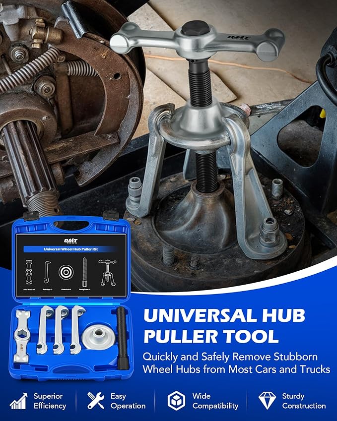 Orion Motor Tech Universal Hub Puller Tool, Master Brake Drum Puller with Adjustable Legs 7.6 in Maximum Bolt Circle, Heavy Duty Steel Wheel Hub Removal Tool for Most Car Truck Models