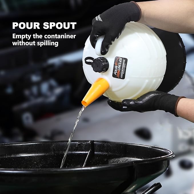 FOUR UNCLES 6L Manual Oil Extractor Pump - Fluid Extractor with 59" Main Hose, Three 41" Extension Tubes for Automotive Oil Change, a Brake Bleeding Hose for Brake Fluid Change