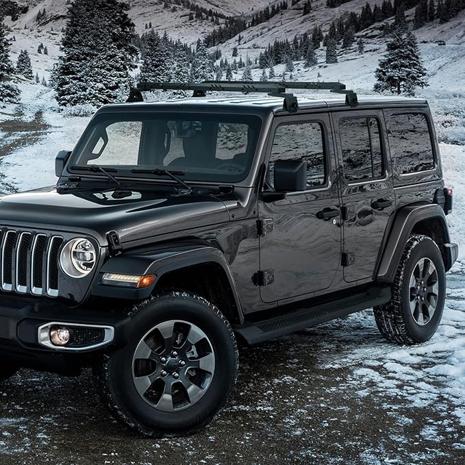 Max Loading 420-POUND Heavy Duty Roof Rack Cross Bars Fit for Jeep Wrangler JL JK Gladiator JT 2007-2024,(2 & 4 Door) Steel Crossbars Rooftop Cargo Bag Kayak Bike Carrier