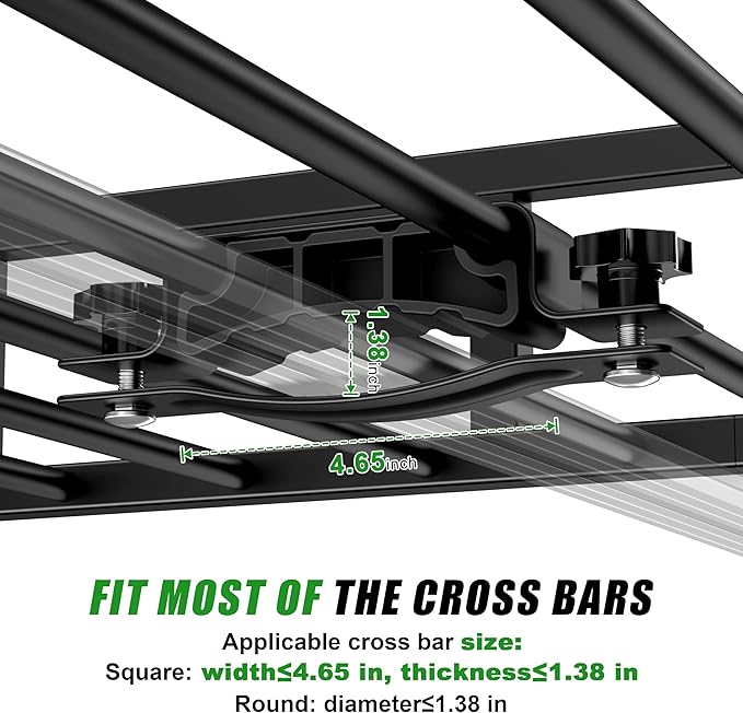 64 x 39 x 6 Inch Roof Rack Basket, Heavy Duty 300LB Universal Car Roof Rack Cargo Carrier Rooftop Cargo Basket Steel Luggage Holder for SUV, Truck & Pickup