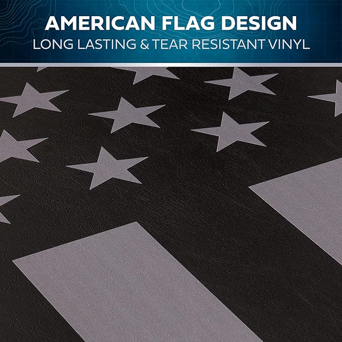 American Flag Truck Tonneau Cover for Ram 1500 2009-2025 (NO RAMBOX)/ Ram 2500 & 3500 with Extra Short 5.7 ft Bed Length, All-Weather Soft Roll Truck Bed Cover for Truck Black/Gray Flag