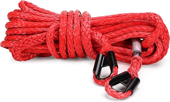 Synthetic Winch Extension Rope Heavy Duty Tow Rope, 3/8" x 50' Winch Cable, 10300KG Load – Ultimate Kit, for Car, Truck