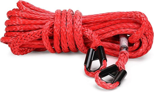 Synthetic Winch Extension Rope Heavy Duty Tow Rope, 3/8" x 50' Winch Cable, 10300KG Load – Ultimate Kit, for Car, Truck