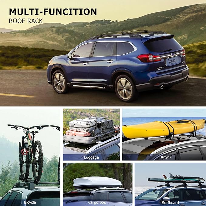 220Lbs Roof Rack Crossbars Compatible with Subaru Ascent 2019-2025 with Anti-Theft Lock, Heavy Duty Aluminum Anti-Corrosion Cross Bar Fit Luggage Luggage Kayaks Bicycles Snowboard