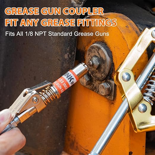 THINKWORK Mini Grease Gun Kit for 3 Oz Tubes, 3000 PSI Pistol Grip Lube Grease Guns Tool with 0.53" Coupler and Needle Nozzles - for Minor Maintenance Tasks, Automotive, Agricultural