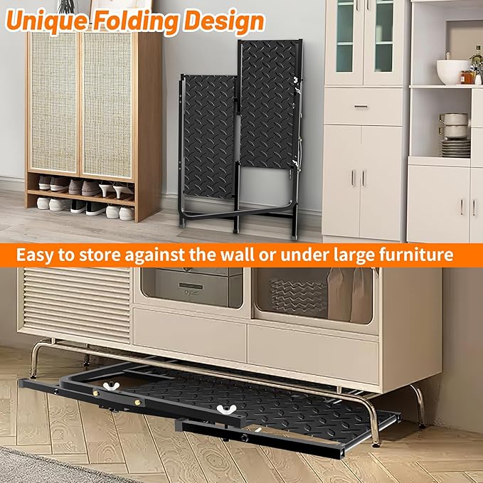 RV Step with Handrail, Foldable 2 Steps with Handle RV Stairs Home Ladder Foldable Stairs for 5th Wheel RV, Hot Tub, Outdoor Spa Pool