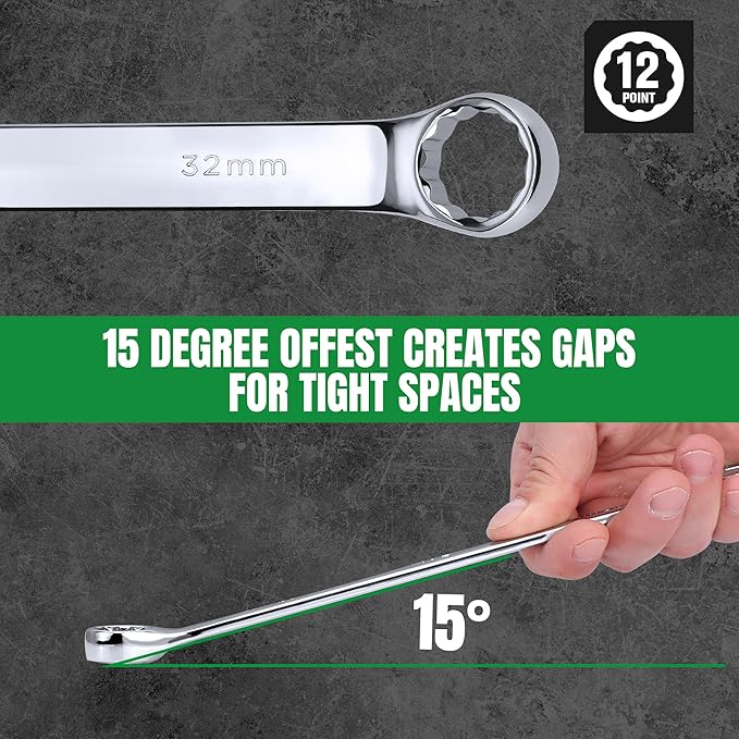 SK Combination Wrench Set, SAE 1/4" to 1-1/4", Metric 6 to 32mm, 42-Piece, SuperKrome Finish, Premium CR-V Construction, with Rolling Pouch