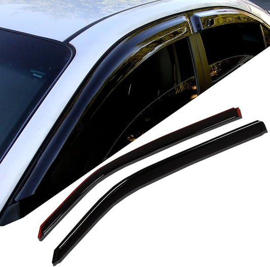TuningPros WD-719 Tinted Smoke Out-Channel Window Visor Deflector Rain Guard 4-pc Set