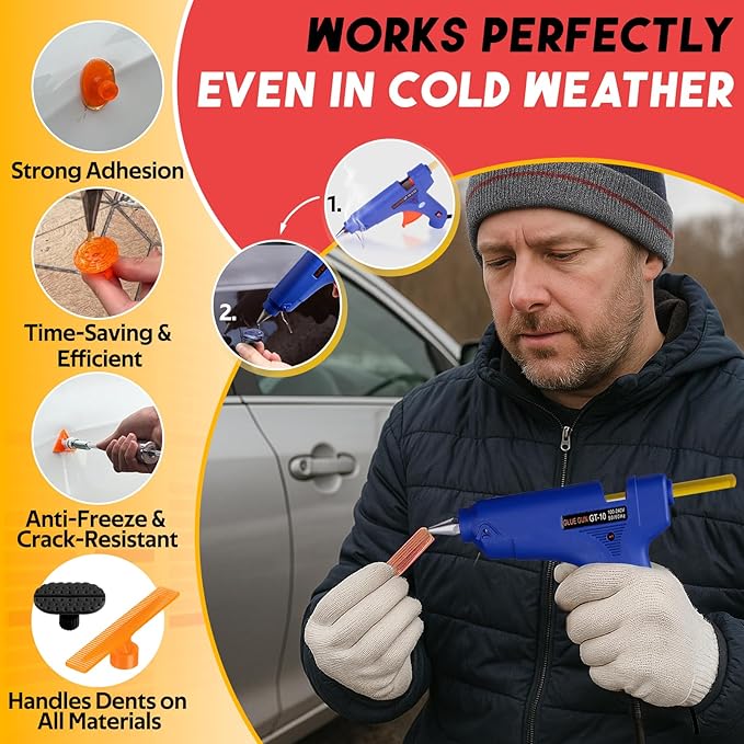 Super PDR Paintless Dent Rods Repair Tools, Stainless Steel Dent Removal Rods with Professional Dent Repair Kit, Paintless Repair of 99% of dents for Repairing Hail Damage, Body Dents、Creases