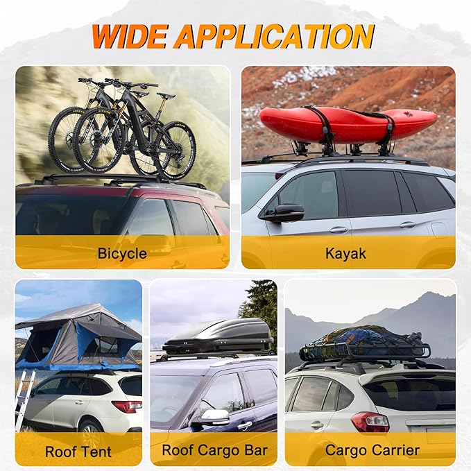 Nilight Roof Rack Cross Bars Fit for Ford Explorer 2016 2017 2018 2019 with Side Rails and Fixed Point, Adjustable Aluminum Car Crossbars for Cargo Carrier Luggage Bike Kayak Rooftop Tent Snowboard