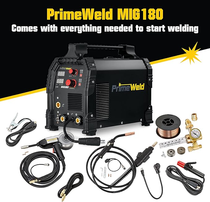 PrimeWeld MIG180 Mig Welder, 180 Amp Wire Feed Welding Machine With Dual Voltage 220v, 110v