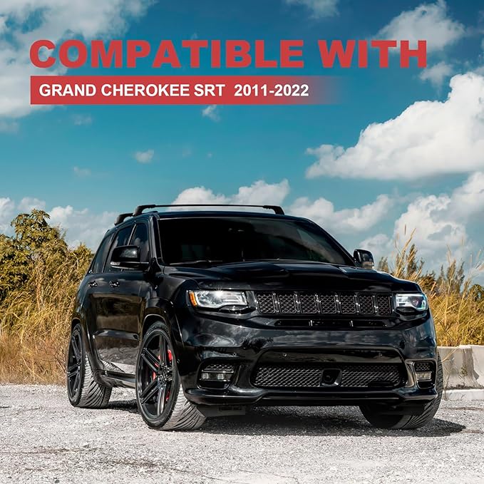 KINGGERI Lockable 260lbs Roof Racks Cross Bars Fit for Jeep Grand Cherokee Altitude & SRT & Trackhawk with Roof Black Moldings 2011-2022, Anti-Theft Aluminum Rails Crossbars Cargo Luggage