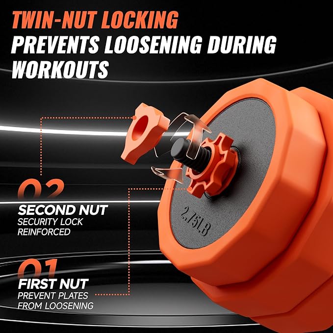 Adjustable Dumbbell Set (25/45/65lb) | Double Reinforced Locking | 5-in-1 Free Gym Weights Used as Barbell, Kettlebells, Push up Stand for Home Men Women