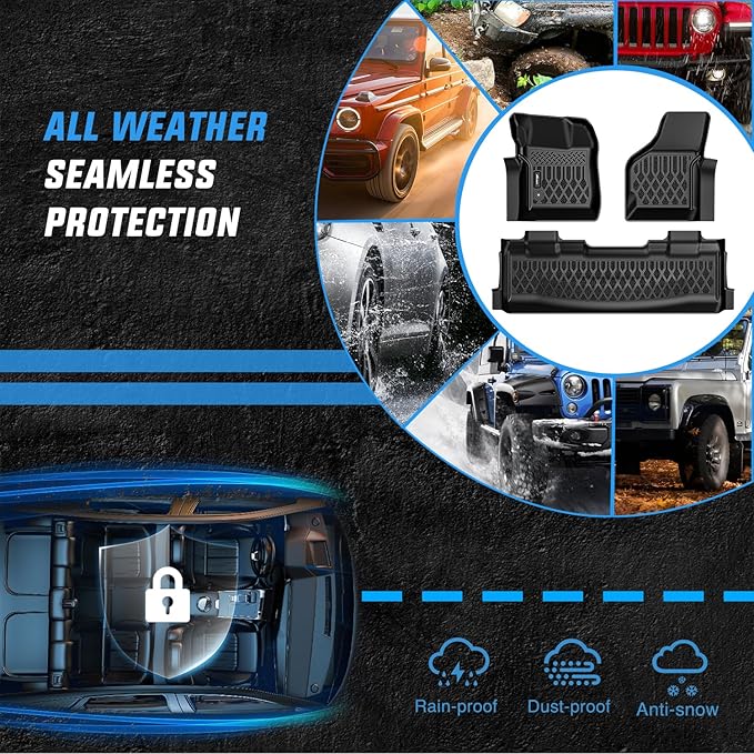 Nilight TPE Floor Mats for Ford F250 F350 F450 Super Duty Crew Cab 1999 2000 2001 2002 2003 2004 2005 2006 2007 All Weather Custom Fit Heavy Duty Floor Liners