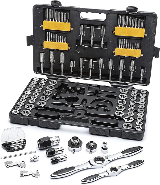 GEARWRENCH 114 Piece Ratcheting Tap and Die Set | SAE & Metric | 82812