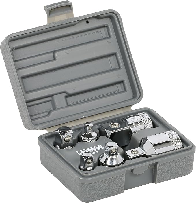ARES 36017 – 6-Piece Socket Adapter Set – 1/4-Inch, 3/8-Inch, 1/2-Inch, and 3/4-Inch Socket Adapters and Reducers – Premium Chrome Vanadium Construction Meets or Exceeds ANSI Standards