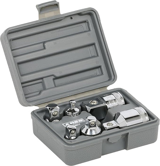 ARES 36017 – 6-Piece Socket Adapter Set – 1/4-Inch, 3/8-Inch, 1/2-Inch, and 3/4-Inch Socket Adapters and Reducers – Premium Chrome Vanadium Construction Meets or Exceeds ANSI Standards