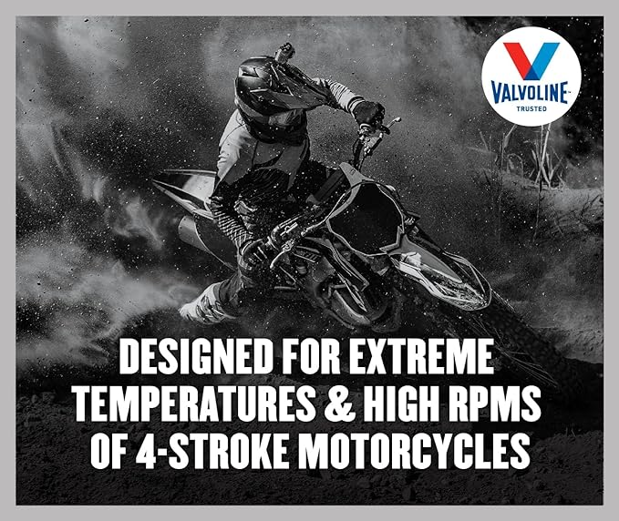 Valvoline 4-Stroke Motorcycle Full Synthetic SAE 10W-40 Motor Oil 1 QT, Case of 6