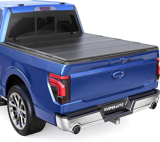 Quad Hard Truck Bed Tonneau Cover Fiberglass Compatible for 2015-2025 Ford F150 F-150 Styleside 5.5FT Bed (Not for Flareside)