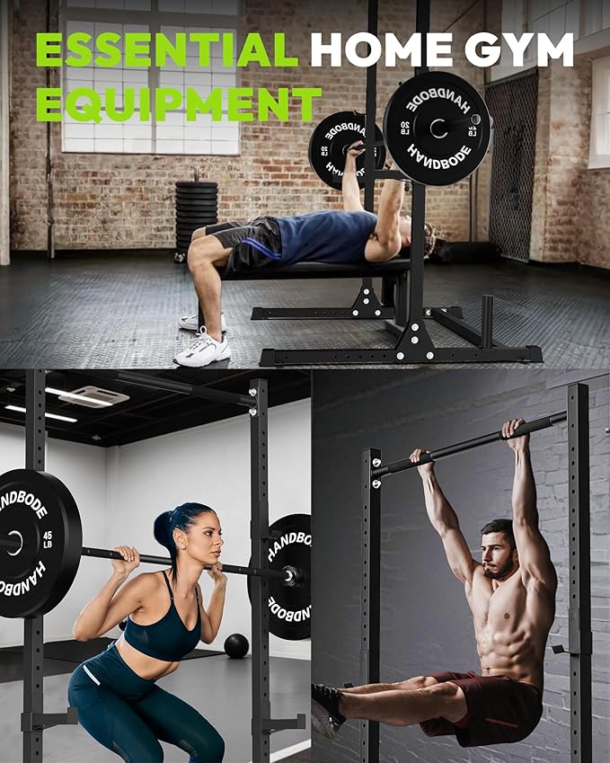Power Cage with Pull Up Bar, Multi-Functional Squat Rack for Home Gym, Heavy Capacity Adjustable Power Rack Fit 6 FT, 7 FT Barbell, Weightlifting, Strength Training, Bench Press, Fitness