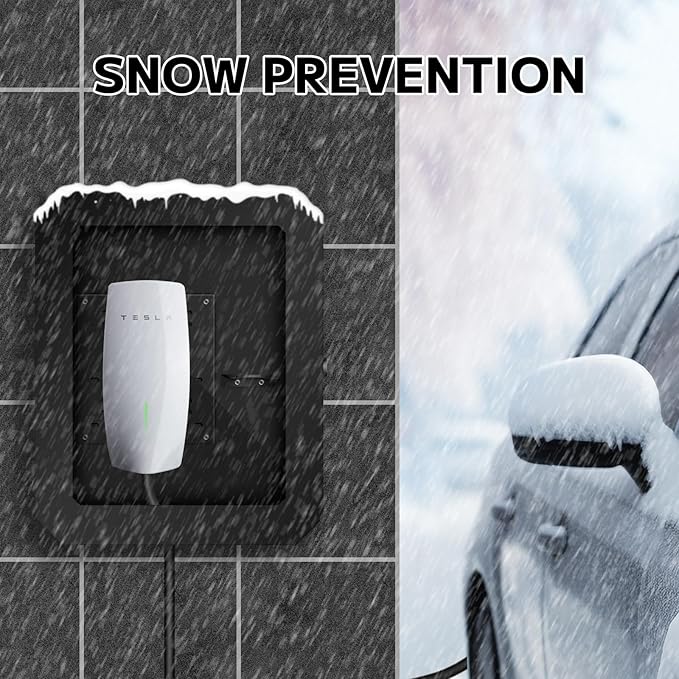 Charger Station Box for Tesla Gen 3 Wall Connector and ChargePoint EV Charger, Cable Organizer Holder Lock Cover Outdoor Rainproof, Snowproof, Dustproof, Theftproof, Home Charging Accessories