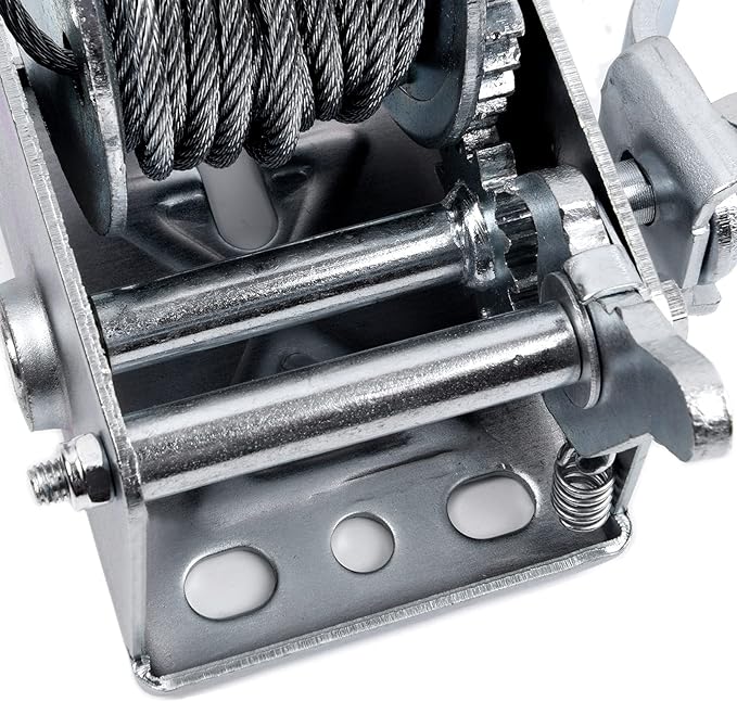 600lbs Hand Winch Steel Cable Boat Trailer Winch Two-Way Ratchet Gear Small Manual Winch Hand Crank Crane Weight Moving for ATV Truck Towing Boat Winch