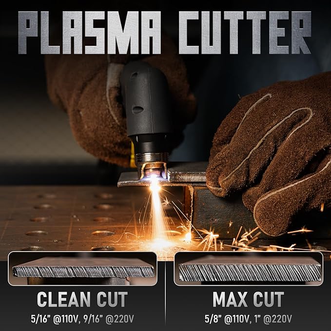 YESWELDER CUT-65DS PLUS Plasma Cutter, 65Amp 110V/220V Non-High Frequency Non-Touch Pilot Arc 4-In-1 Plate Cutting/Grid Cutting/Gouging/Marking Multifunctional Plasma Cutting Machine