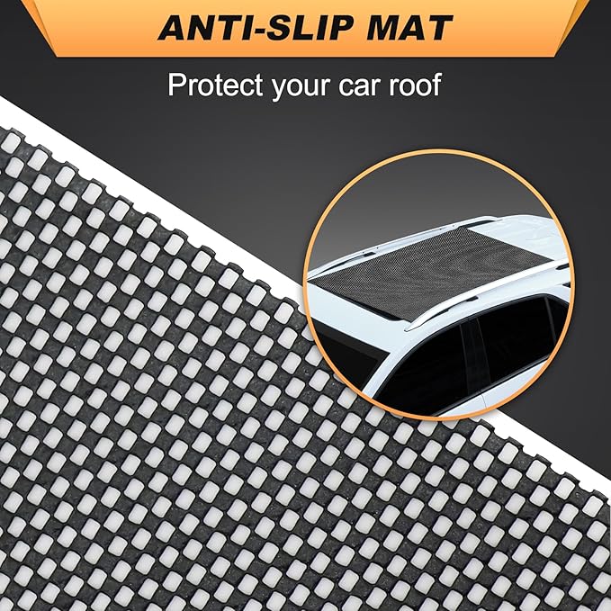 Sailnovo Car Rooftop Cargo Carrier Roof Bag, 15 Cubic Feet Waterproof Rooftop Cargo Carrier Bag, Fit Car with Without Luggage Rack - Cartop Carrier Bag with Tie-Down Strap, Safety Hook