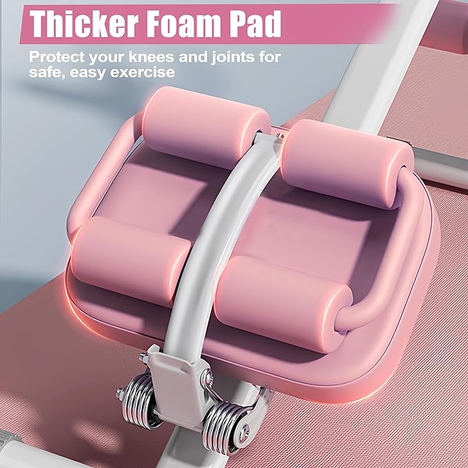 EPHESPORT Multifunctional Ab Machine, Adjustable Ab Workout Equipment, Ab ＆ Sit Up Machine for Stomach Workout, Foldable Abdominal Trainer With Knee and Back Protection, Full Body Workout for Home Gym