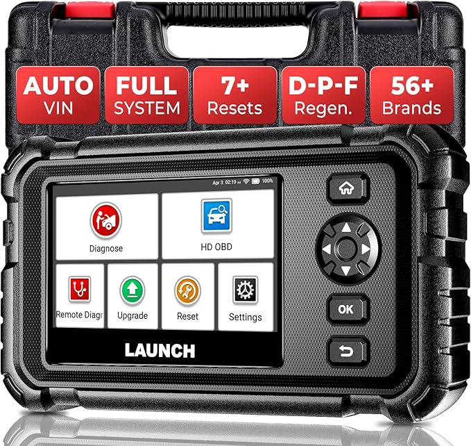 Launch CRP129 HD Heavy Duty Truck Scanner, 2025 Full System Diesel Scanner with Speed Limit Adjust Reset, D.P.F Regen, Oil Reset for Commercial Vehicles, Cummins, Detroit, International Paccar