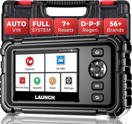 Launch CRP129 HD Heavy Duty Truck Scanner, 2025 Full System Diesel Scanner with Speed Limit Adjust Reset, D.P.F Regen, Oil Reset for Commercial Vehicles, Cummins, Detroit, International Paccar
