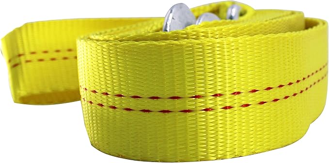 HFS(R) Heavy-Duty Tow Strap with Hooks | 10,000-Pound Capacity | Woven Polyester Webbing |HD Truck Recovery, ATV Towing, and Vehicle Rescue |Tow Rope for Versatile Applications 2 Inch X 20 Ft