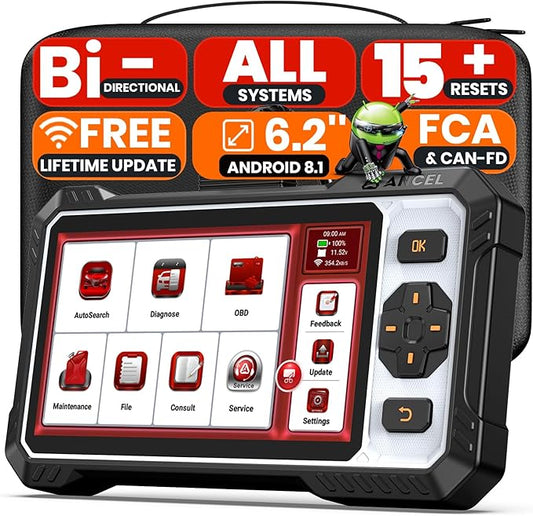 OBD2 Scanner ANCEL FX6100 Bidirectional Scan Tool, All Systems Car Diagnostic Scanner, Code Reader with Active Test,15+ Reset, Oil/EPB/BMS/ABS Bleeding/SAS/D-PF Reset, FCA&CANFD, AutoVin, Free Upgrade
