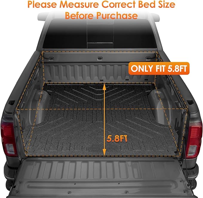 Nilight Soft Roll Up Truck Bed Tonneau Cover Compatible with Chevy Silverado 1500 / GMC Sierra 1500 2014 2015 2016 2017 2018 5.8ft
