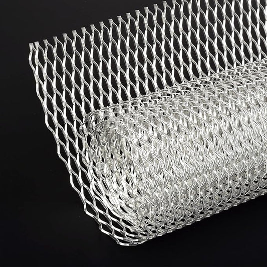 AggAuto 47x16 inches Car Pickup Truck Grill Mesh Spoiler Bumper Vent Aluminum Alloy Automotive Grille Insert Air Intake Racing Seagull Hole 8x25mm Silver