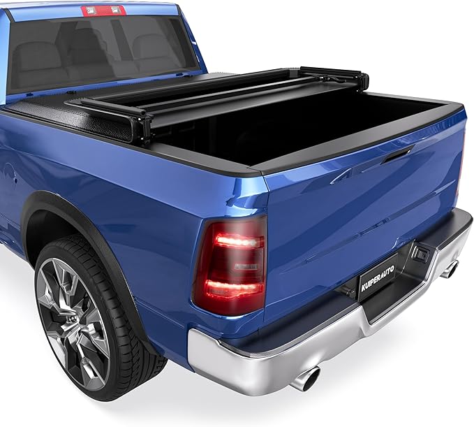 Soft Tri 5.8FT Tonneau Cover Compatible for 2009-2025 Dodge Ram 1500 Fleetside (Classic & New Body) W/o Ram Box Truck Bed