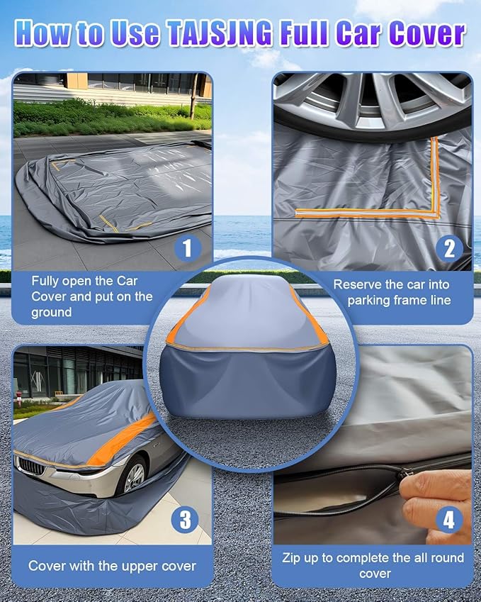 Full Enclosed Small Car Covers Universal Fit Miata,Mini Cooper,Z1/Z3,SLK-Class,Polo/Rabbit 1975-1984,Fiesta,Solstice,Yaris/MR2,Honda S2000,Saturn Sky,Chrysler Crossfire,Fiat 124 Spider