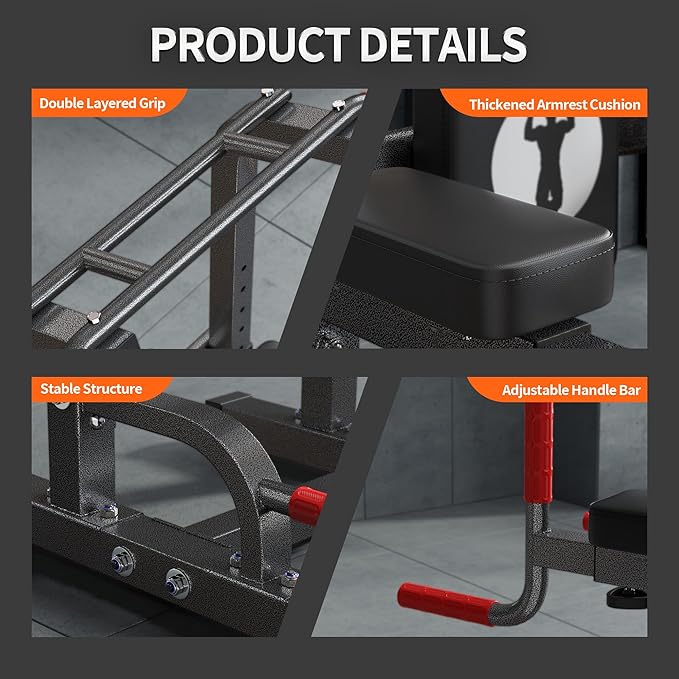 SogesPower Multi-Function Power Tower Pull Up Bar Station Pull Up Dip Station for Home Gym, Adjustable Height Pull Up Bar Stand Dip Bar Strength Training Workout Equipment